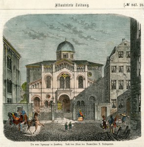 Die neue Synagoge in Hamburg. Nach dem Plane des Baumeisters A. Rosengarten.