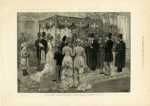 Printed illustration of the Rothschilds wedding at Central Synagogue
