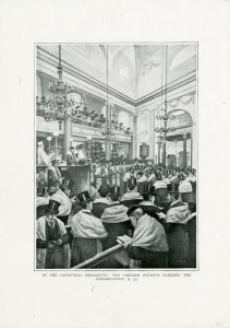 Priests blessing the congregation, illustration